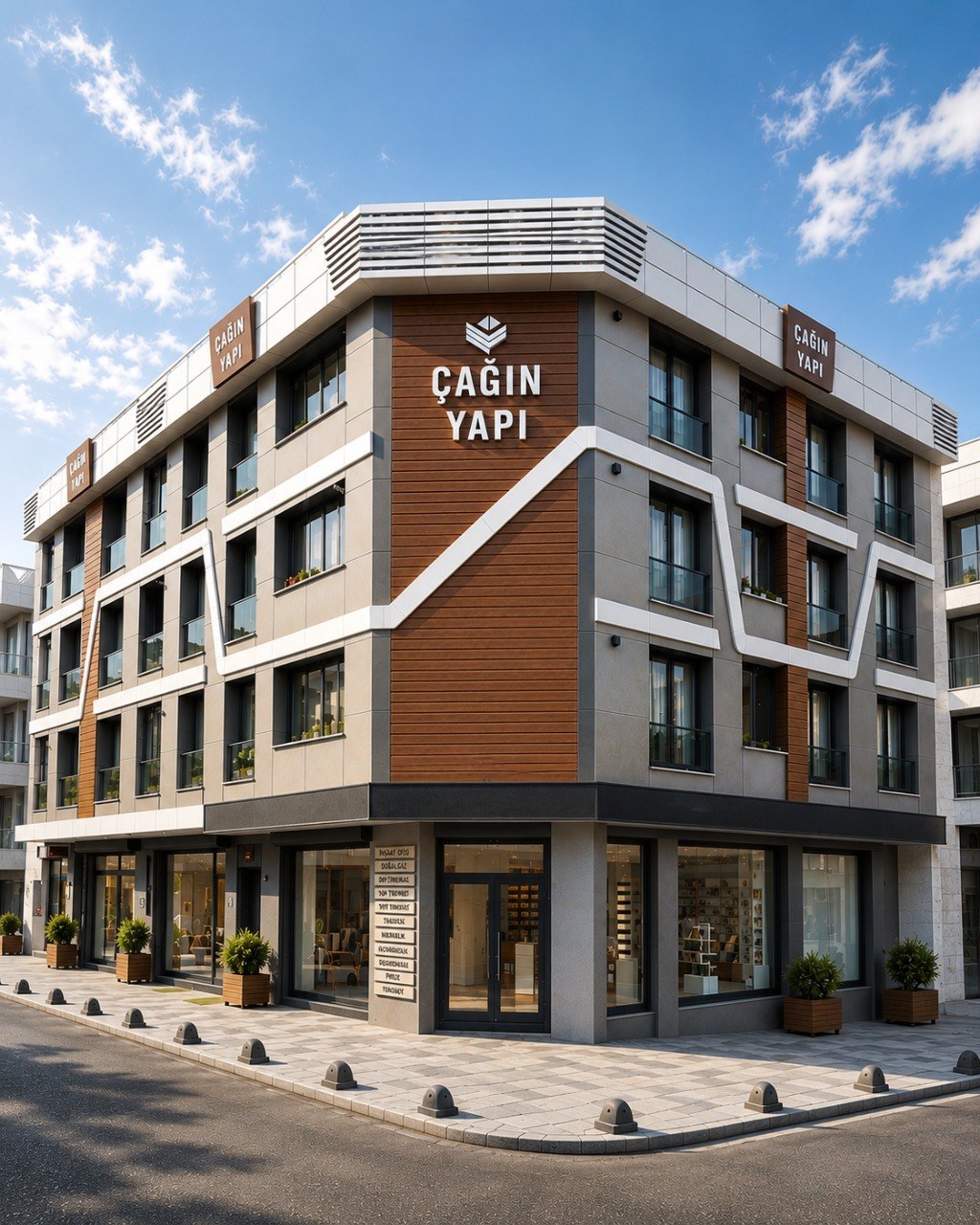 Çağın Yapı Cadde – Vitrinli zemin kat ve modern üst katlar | Çağın Grup Yapı İnşaat